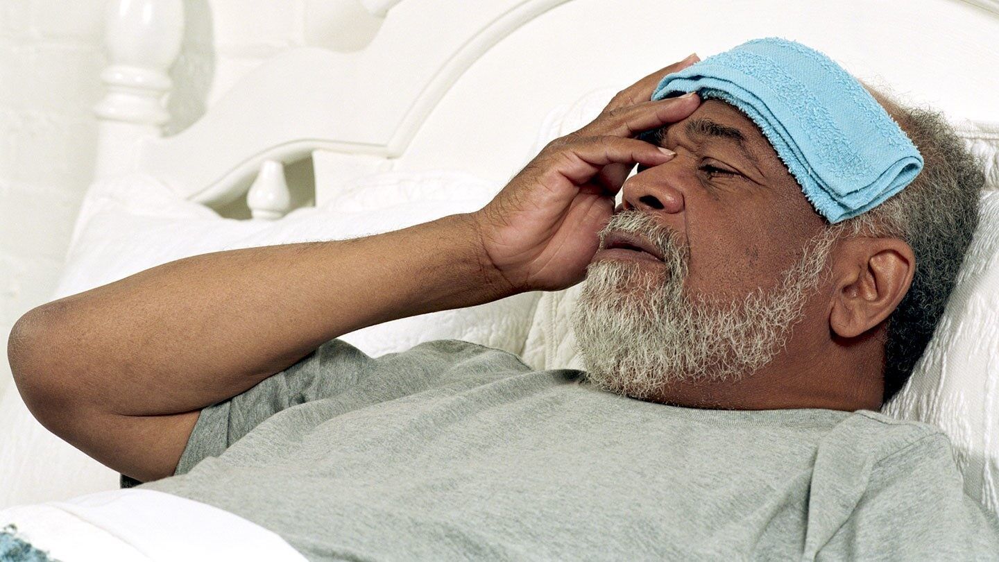 hot and cold compress for sinus relief, a man holding his head